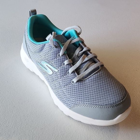 Skechers Shoes - Nearly New Sketchers Lace up Shoe Go Walk Joy Easy Breeze in Gray, Size …